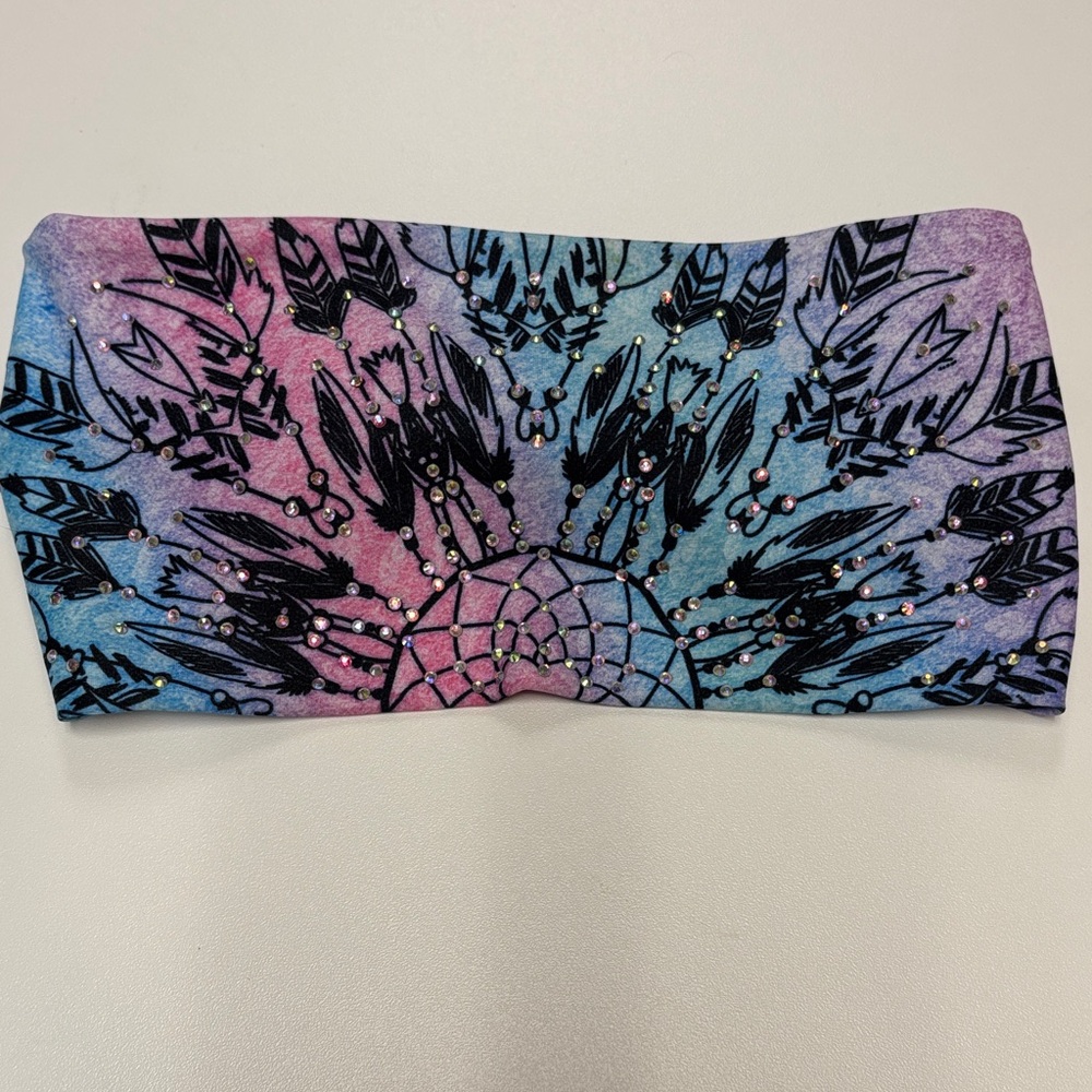 Colorful Feather Print Fabric Headband